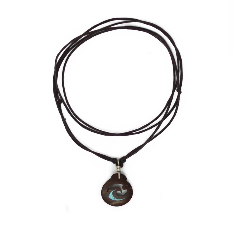 Wave Surfer Coconut Shell Necklace